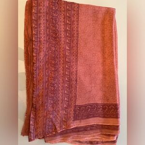 Brand new fabric Fabindia style Kashmir 100% silk crepe floral saree 6.5 yds